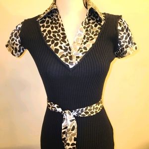 Guess Collared Sweater with Tie Waist